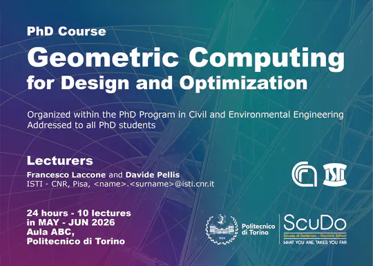New PhD Course on Geometric Computing for Design and Optimization